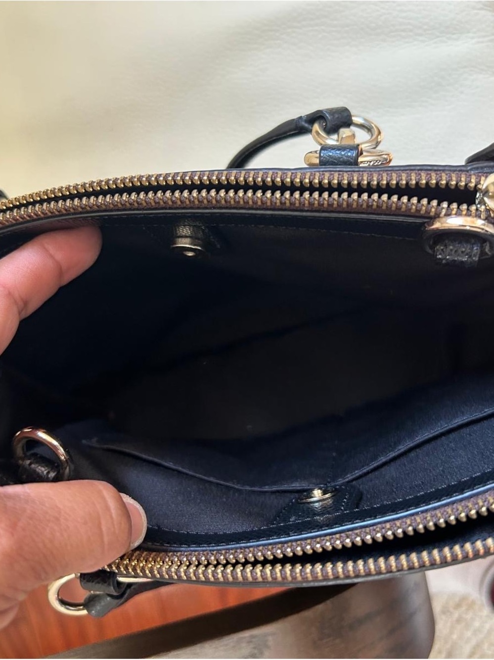 Coach Brown Signature Satchel with Black Trim and Gold Hardware - Picture 3 of 9